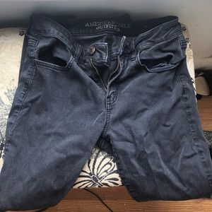 Black AEO hi-rise jeans